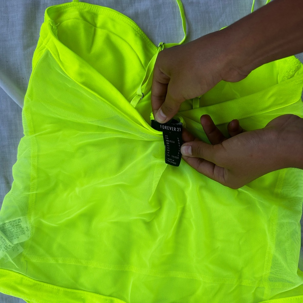 Neon Green Mesh Body Suit - Picture 3 of 3